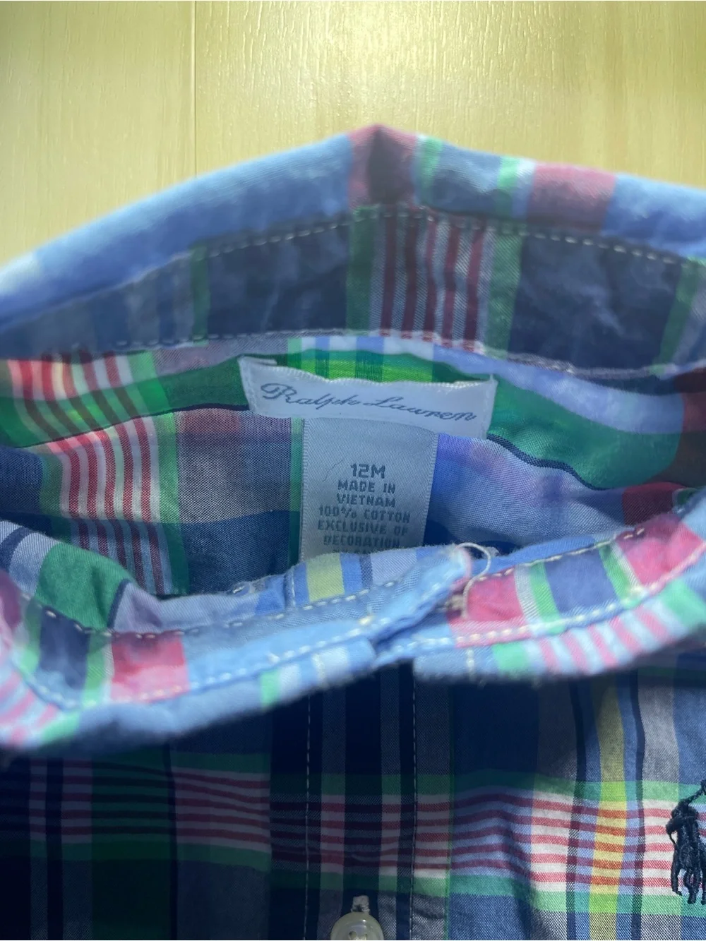 Lot Of Two (2) Ralph Lauren Boys Button Down Shirts Plaid Shirts Boys Sz 12M
